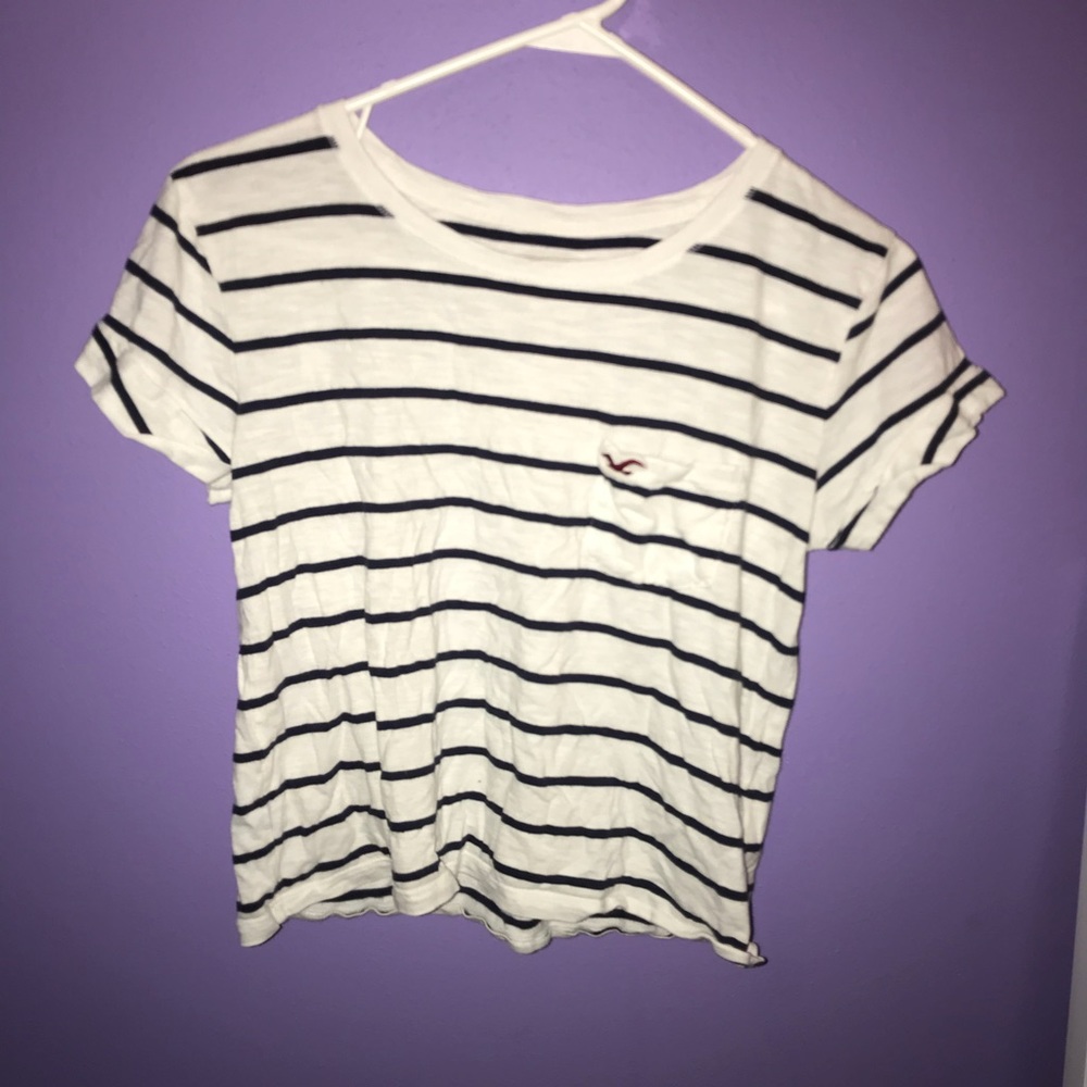 Hollister striped cropped top